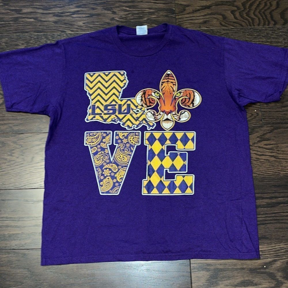 LSU Tigers eye of the tiger Mardi Gras school college team shirt XL New Orleans
